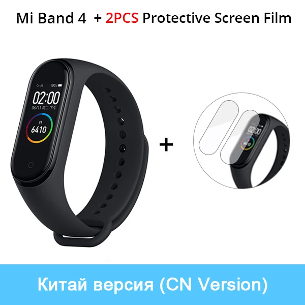 CN N Film Xiaomi mi Band 4, музыкальный смарт-браслет mi band 4, фитнес-браслет, 135 мА/ч, цветной экран, 50 м, водонепроницаемый, Bluetooth 5,0 - Цвет: CN N Film