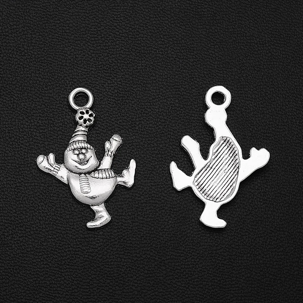 Новогодние подвески в виде Санты с покрытием антикварным серебром 20 шт./лот 20x30 мм