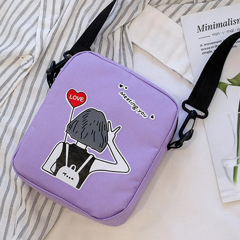 Женская модная простая парусиновая сумка на одно плечо с рисунком девушки из