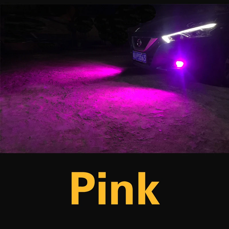 Pink 2 шт. автомобиля светодиодный свет для Dodge Challenger, Charger Дротика Дуранго Grand путешествие тачскрин Сенсорная панель лампа H8 H11 H10 9145 9006 HB4 PSX24W 2504 - Испускаемый цвет: Pink