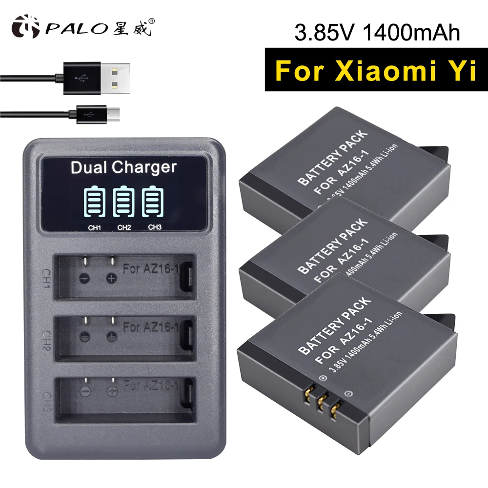 3 шт. аккумулятор для цифровой камеры Xiaomi Xiaoyi 4K|camera battery charger|chargers for camerabattery camera |