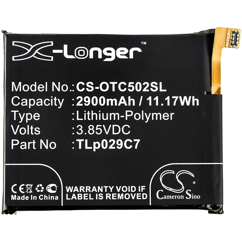 

Cameron Sino 2900mAh Battery For Alcatel One Touch Idol 3C One Touch Idol 3C TD-LTE OT5026D OT-5026J OT-5606,TLp029C7
