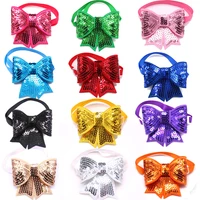 50pcs christmas dog accessories shining pet dog bow tie adjustable christmas dog cat bowties for smallmedium pet accessories