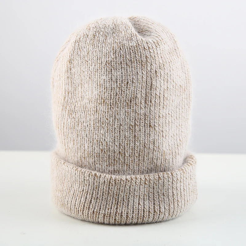 Зимние женские вязанные шапки из кроличьего пуха|Женские Skullies и шапочки| |