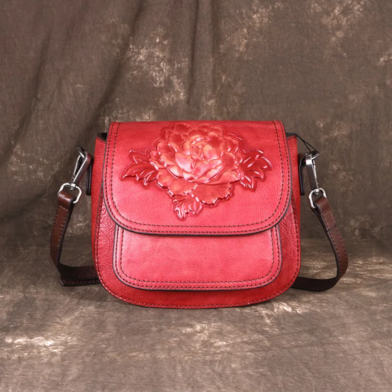 Новая трехмерная сумка из воловьей кожи с тиснением на голове диагональная