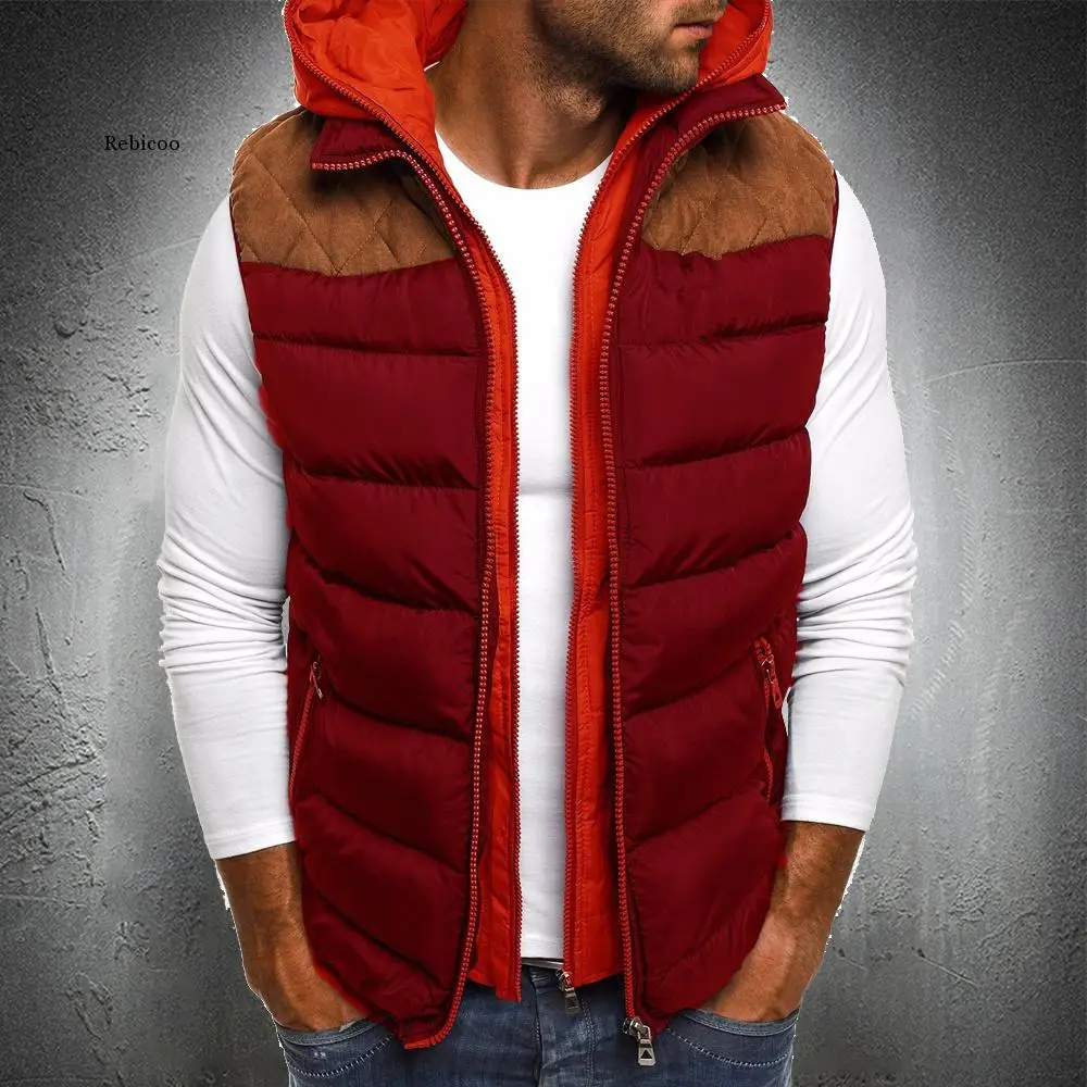 

Men Vests Detachable Hooded Puffer Jacket Sleeveless Vest Jacket Men Warm Autumn Casacas Para Hombre Fashion Clothing Vest Coat