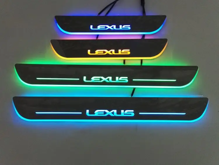 Lexus RX270 СВЕТОДИОДНЫЙ Красочный стример динамическая подсветка Руководство Добро пожаловать подсветка для подножки в комплекте порог для автомобиля