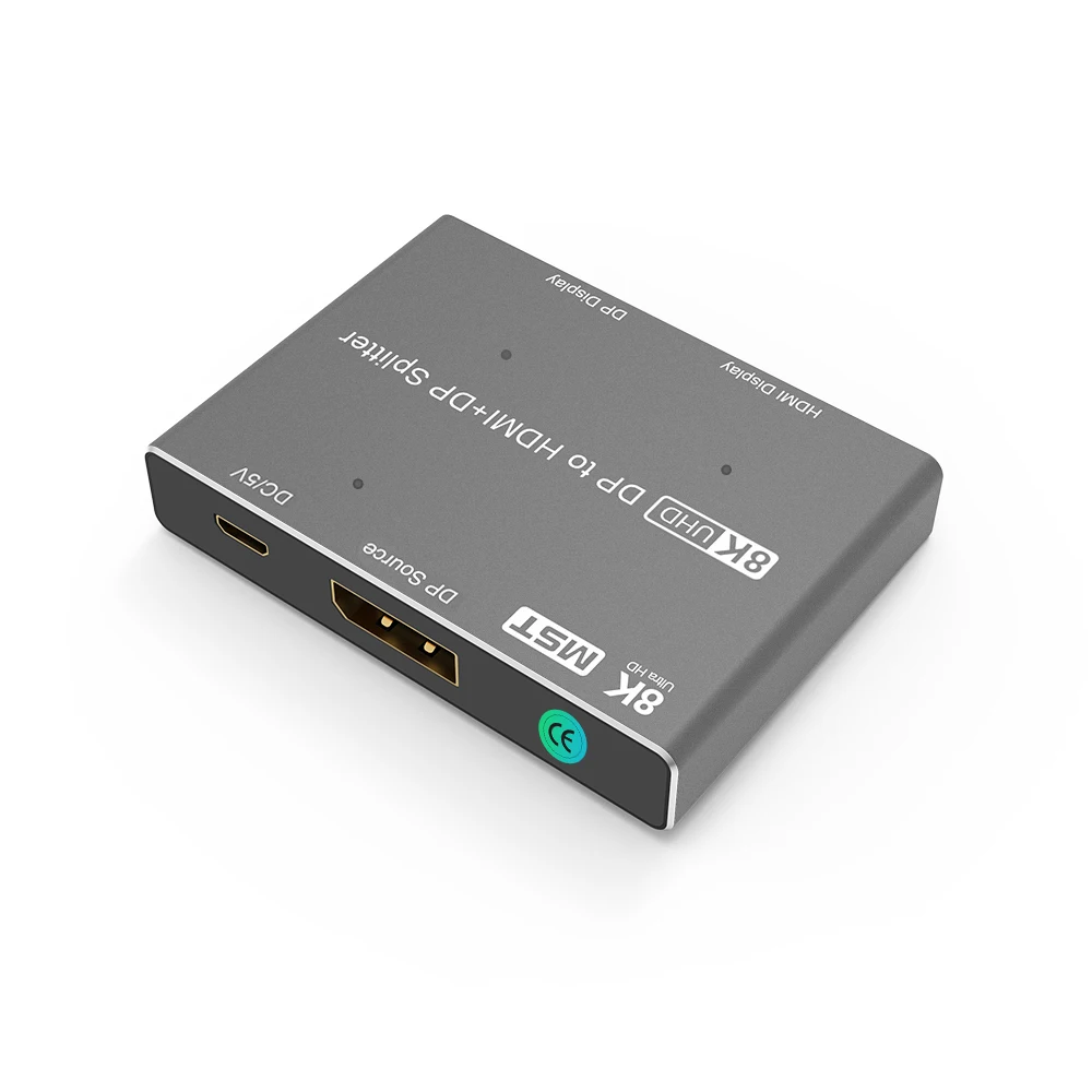 DisplayPort HDMI-совместимый сплиттер 8K MST SST 1 в 2 Выход DP 4 @ 30Hz 4K 120Hz to HD для мультиэкрана и -