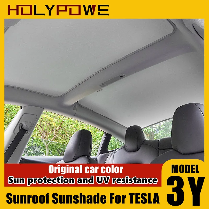 

New Upgrade Sun Shade For Tesla Model 3 Y Anti-UV Heat Insulation Glass Roof Sunroof Mesh Skylight Folding Interior Accessories