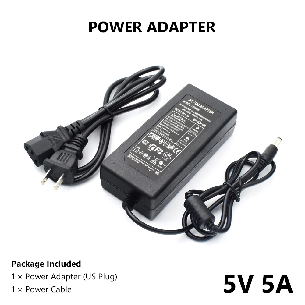 DC 5V 5A US/EU/UK/AU зарядное устройство универсальное AC100 240V в адаптер питания конвертер