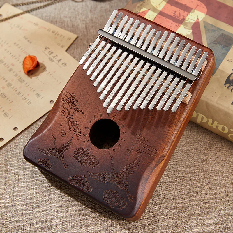 

17 Key Kalimba Acacia Wood Thumb Piano Musical Instruments Child Beginners Africa Finger Piano Tuning Hammer Sticker Kit KLB13