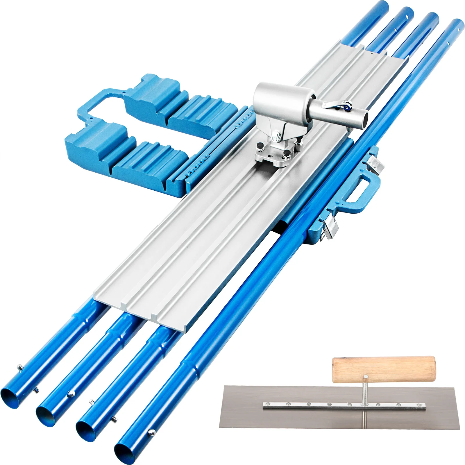 

VEVOR Concrete Trowel Tool 48"x8" 4 Steel Handle Square Bull Float Kit Manual Leveling Cement Road Magnesium Aluminum Alloy