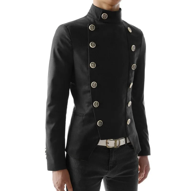 

white punk black fit blazer casual DJ costume nightclub singer jacket breasted slim wedding Men stage blazer double red suit cas