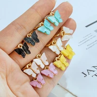 summer korean style butterfly earrings gold hook acrylic drop earrings for women girls fashion cute little animal earing jewelry