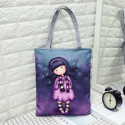 

Famous Designer Women Handbag High Quality Durable Canvas Shoulder Bag Fashion Cartoon Printing Girls School Bag Shopping Bag