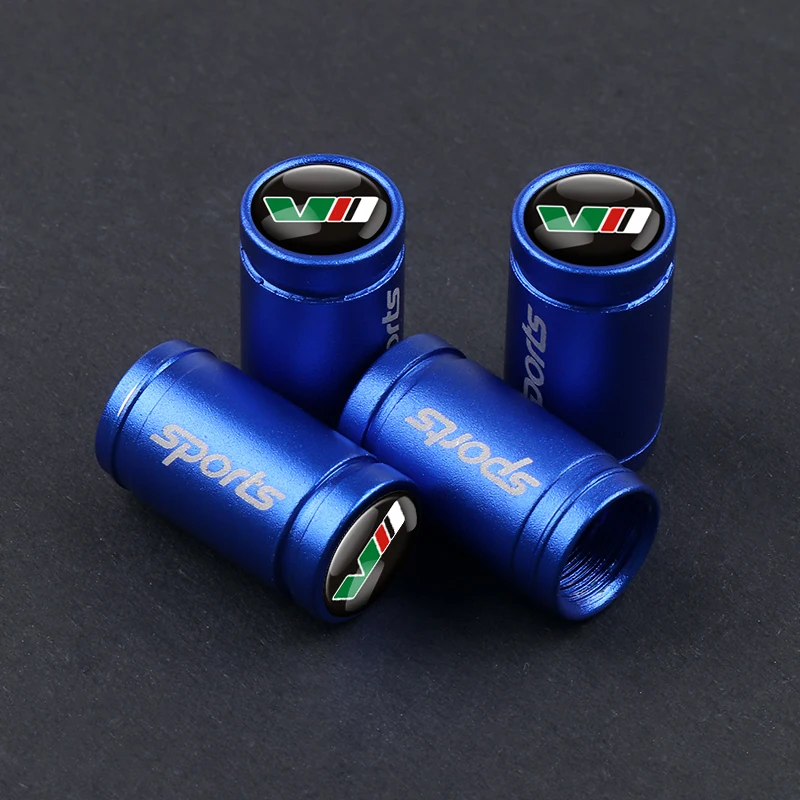 VII blue Автомобильный Стайлинг, 4 шт., эмблема VII, колпачки для автомобильных колес, колпачки для клапанов, чехол для skoda octavia a 5 a 7 2 fabia rapid yeti superb, аксессуары - Цвет: VII blue