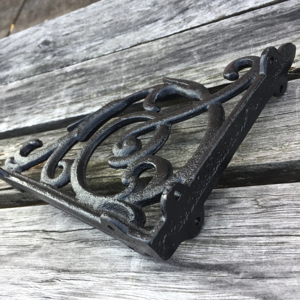 

Newly 1 Pair Cast Iron Leaf Shelf Brackets Wall Bracket Antique Style Decor