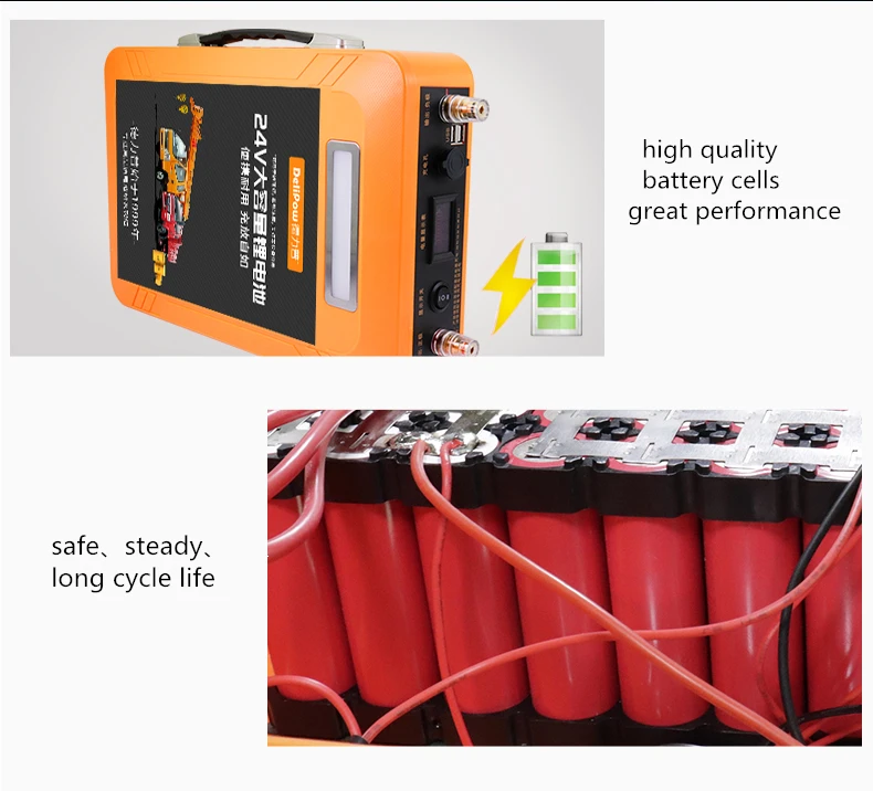 High power 24V 125AH Li-ion USB lithium-iron Battery for inverter/boat motor/solar panel/outdoor Emergency Power source | Электроника
