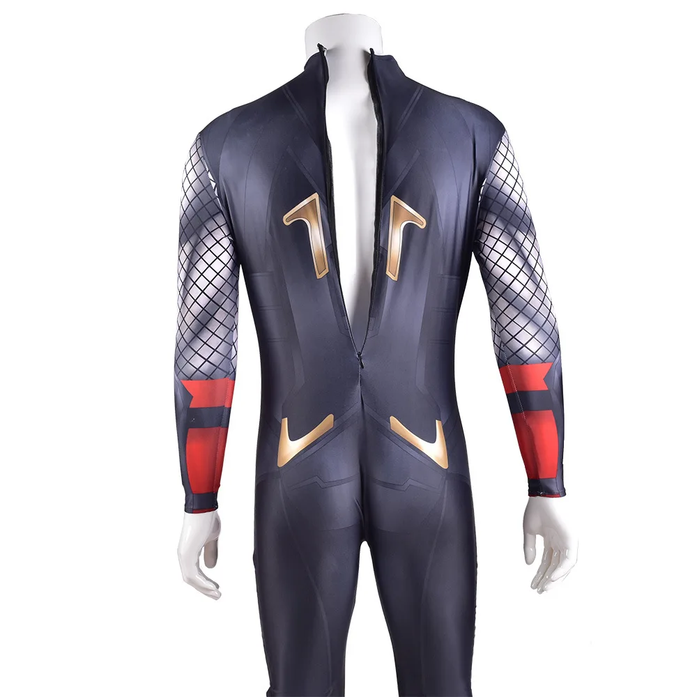 

Halloween Superhero Costume Cosplay Odinson Printing Jumpsuit Fancy Adult Men Captain Zentai Bodysuit