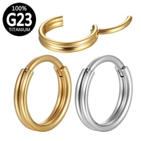 g23 titanium septum nose rings 2 rows smooth nipple hoop ear cartilage tragus helix daith lip piercing hinged segment jewelry
