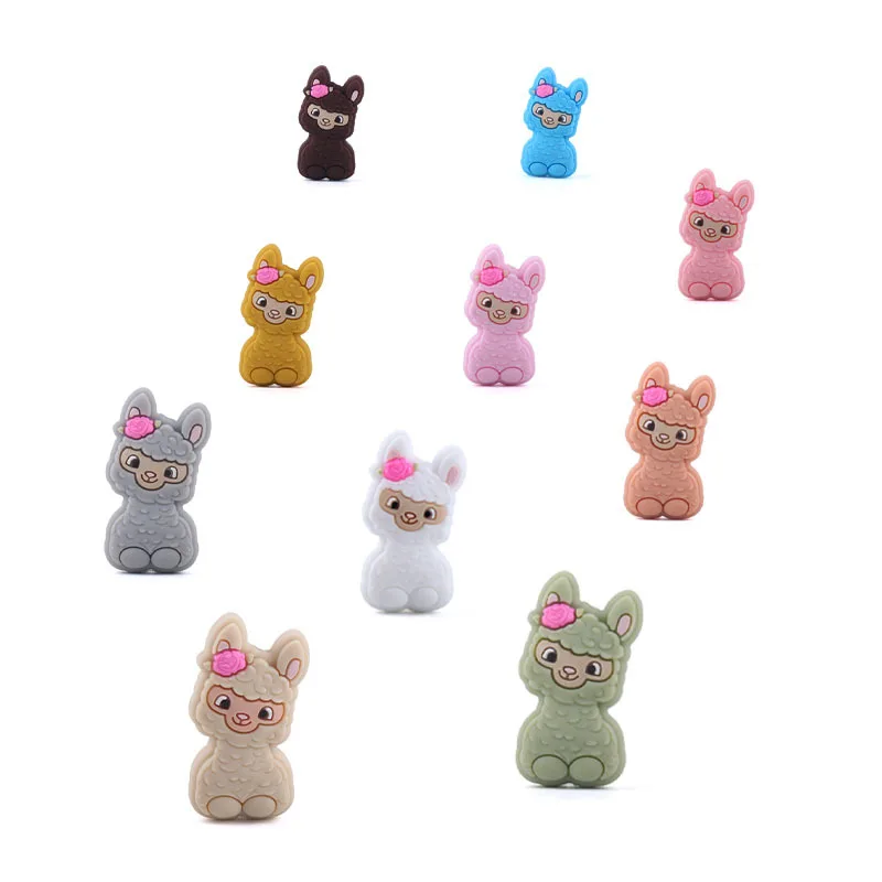 Coskiss-mordedor de silicona con cuentas de oveja para beb&eacute;, chupete masticable de dibujos animados, accesorios para la dentici&oacute;n, sin BPA, 5 uds.-4