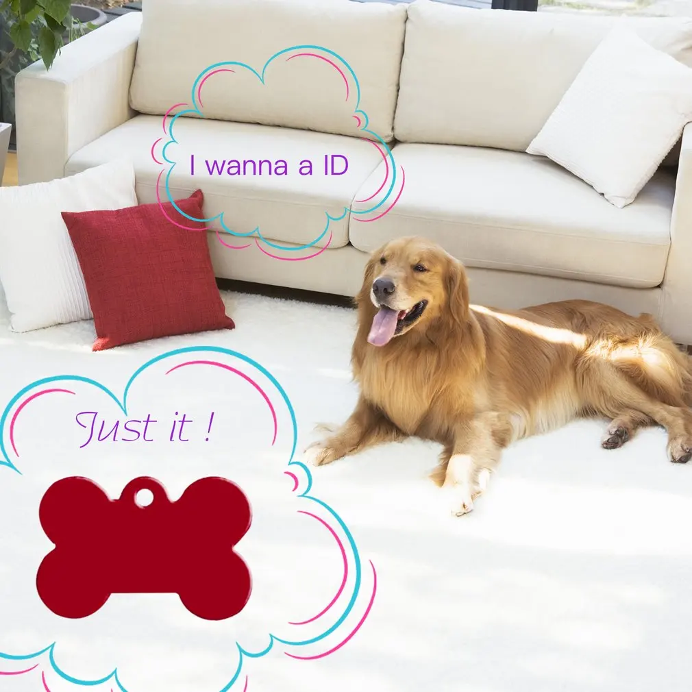 2 шт 38 мм алюминиевый сплав в форме косточки Для домашних животных Идентификация