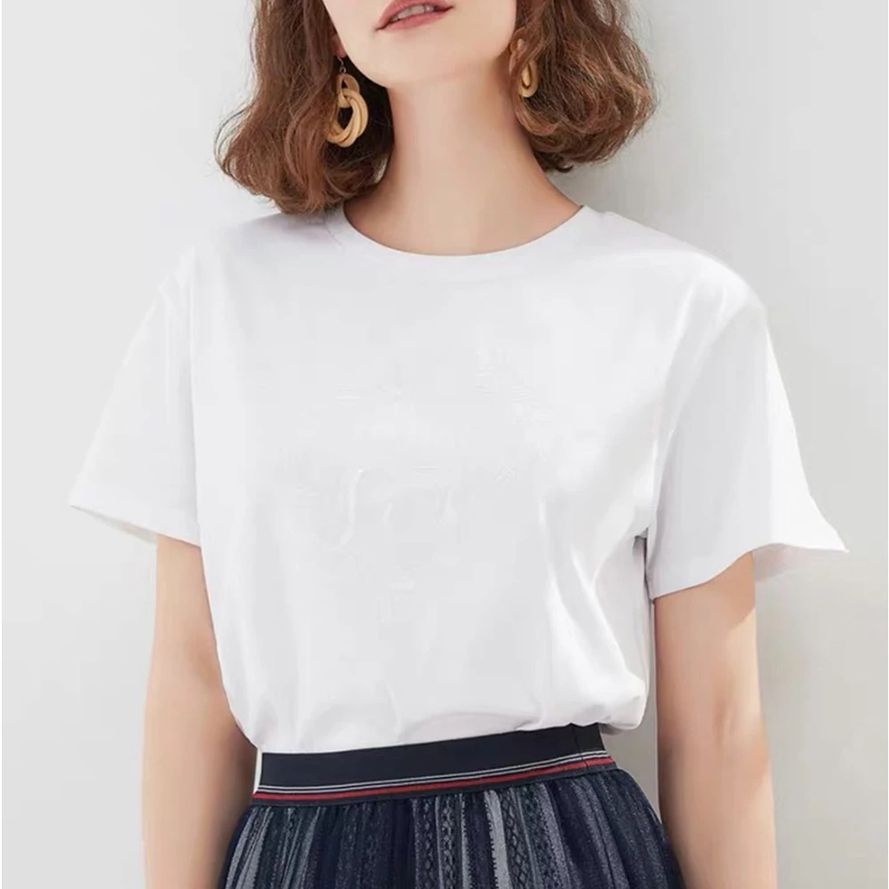

White T Shirt Women Men Summer Short Sleeve Solid Simple Ladies Tshirt Casual Tops for Woman Korean Basic Couple Shirts