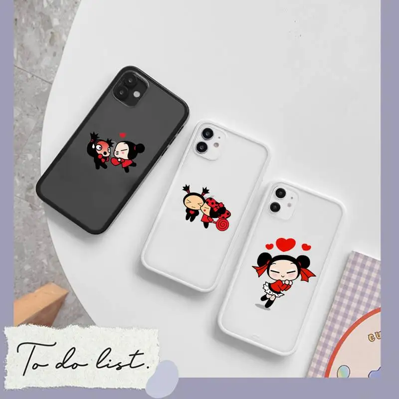 

Cartoon Pucca Cute Chinese Doll Phone Case matte transparent For iphone 7 8 11 12 plus mini x xs xr pro max cover