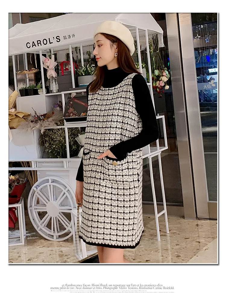 A1101# осень зима Корейская мода для беременных трикотажное платье наборы Bodycon элегантная одежда для беременных женщин Одежда для беременных