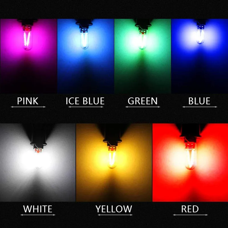 50pcs T10 led car Bulb 194 t10 cob Car Light 168 Interior Lighting Parking white blue Vehicle Signal Lamp auto styling | Лампы и