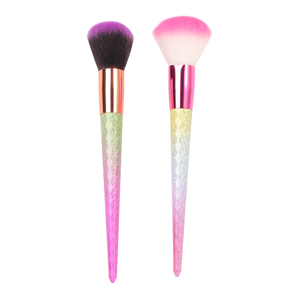 Радужная Кисть для макияжа с круглой головкой 1 шт. модные красочные блестящие