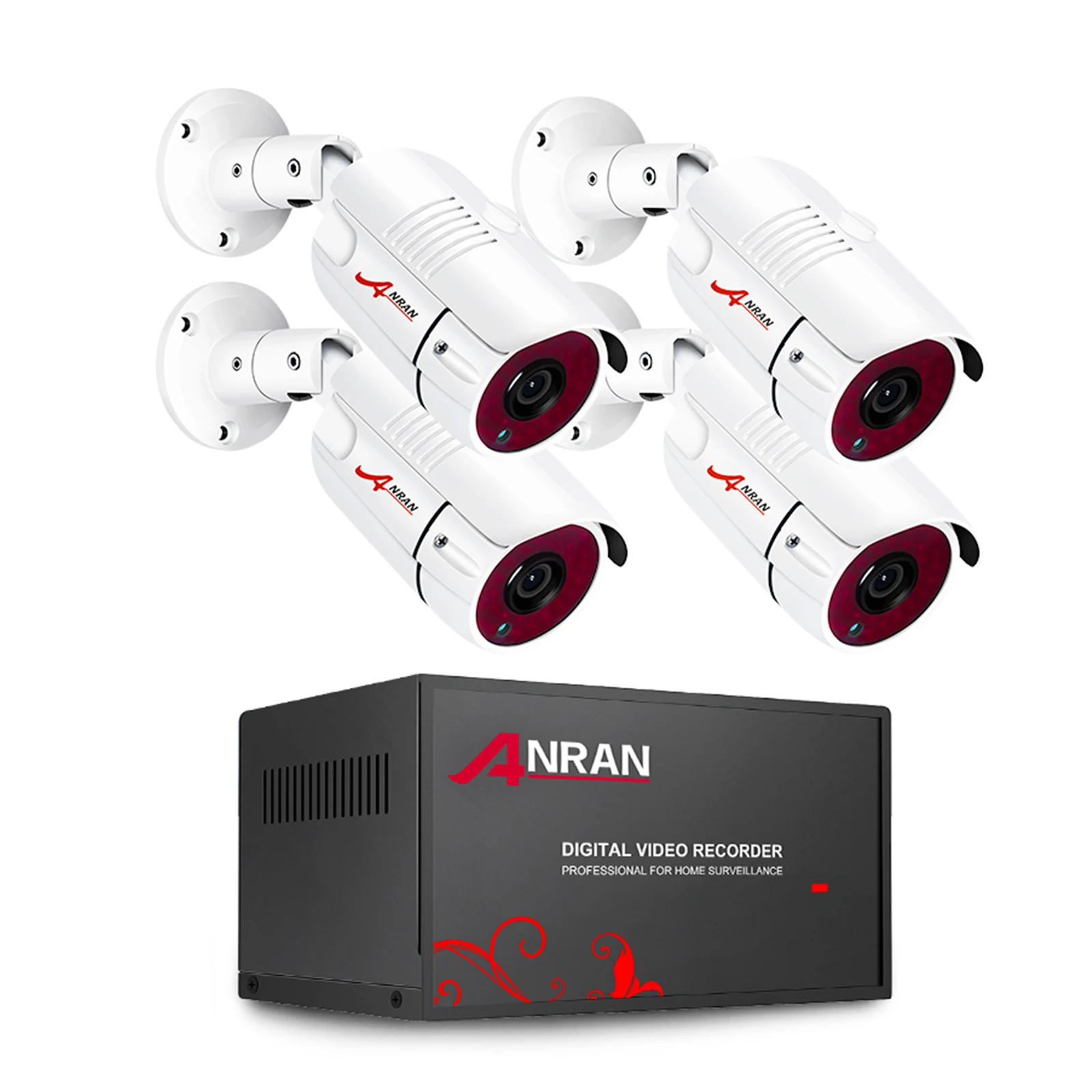 

4CH 1080P Home Security Camera System, 4CH DVR Video Recorder+4pcs 2MP HD Security Camera Outdoor Waterproof Camera