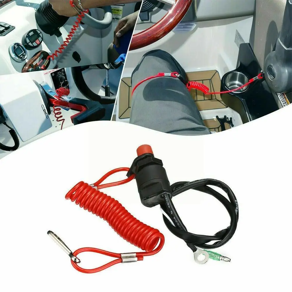 

Boat Outboard Engine Motor Kill Stop Switch Safety Tether Motorcycle Motorcycle Switches Accessories Lanyard V1N8