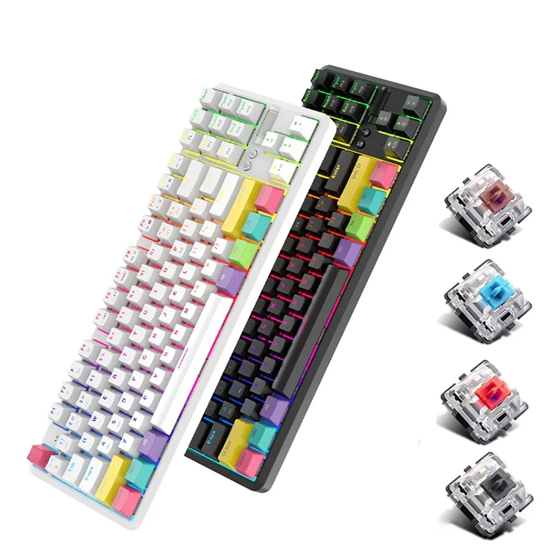 Клавиатура Ajazz K870T Механическая Беспроводная с красным переключателем и RGB