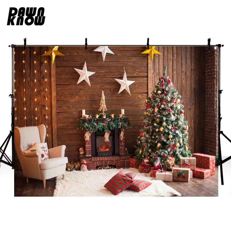 

DAWNKNOW задний фон с веселой рождественской елкой фон для фотосъемки Fotografia Star настенный фон для фотосъемки фон для детской фотосессии студия ...