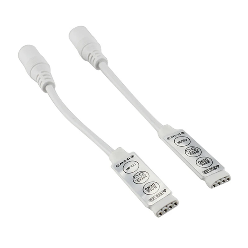 DC 5V-12V-24V 3Key Мини светодиодный RGB контроллер с одиночным Цвет диммер драйвер для