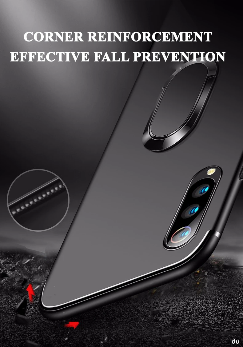 Силиконовый чехол Tsimak для Xiaomi mi 9 SE mi 8 mi 6 Red mi Note 7 Pro GO Cover 360 Автомобильный держатель с кольцом на палец противоударный чехол для задней панели телефона