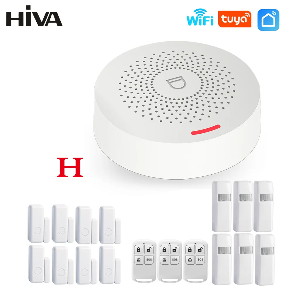 Sistema de Alarme Inteligente sem Fio Segurança do Assaltante Controle sem Fio Alarme em Casa Alarme Tuya Vida Inteligente App Kit wi fi 433mhz