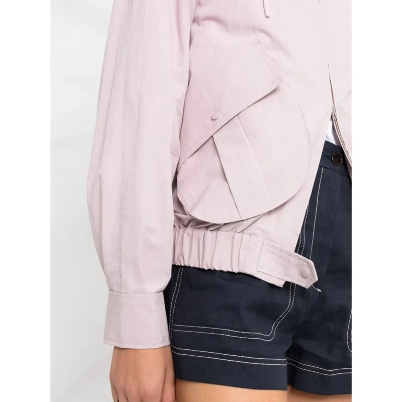 

Women's Drawstring Hooded Sun Protection Coat 2021 New Ladies Zipper Breathable Casual Outwear Tops with Large Pockets