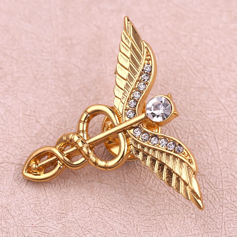 Женская винтажная Золотая брошь в виде крыльев Ангела|Броши| |