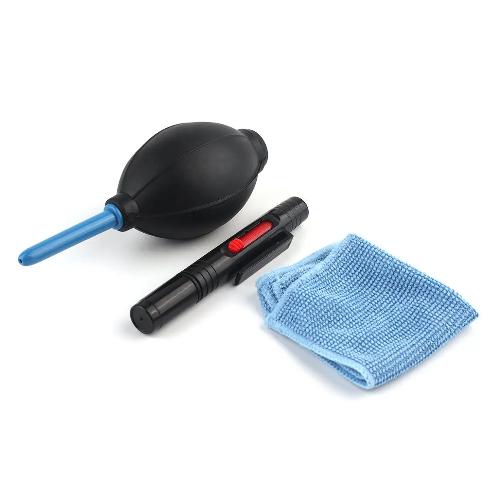 

3 in 1 Portable Camera Clean Kit Cleaning Cloth Camera Cleaner Pen Air Blaster Blower Accessories Set for Camera Keyboard Phones