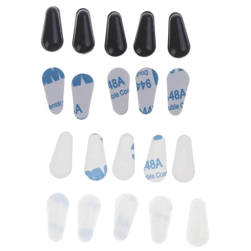

5 Pair Clear Water Drop Silicone Eyewear Accessories Nose Pad For Sunglasses Non-slip Thin Nosepads