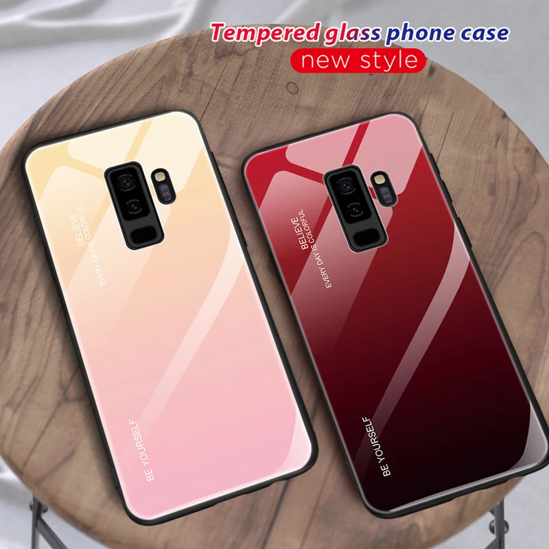 Градиентный чехол для samsung Galaxy S10 5G S10e S8 S9 Plus, закаленное стекло, чехлы для телефонов Note 10 Pro 8 9 Note9 S10+ S8+ S9+ A20e
