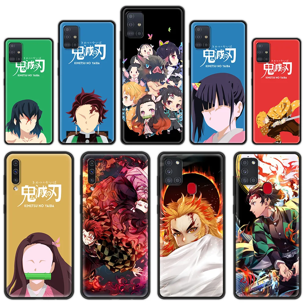 

Silicone Cover for Samsung Galaxy A32 A52 A72 4G A12 A21S A51 A71 5G A21 EU A31 A41 Luxury Phone Case Anime Kimetsu No Yaiba
