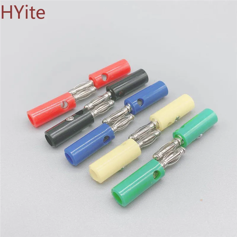 10pcs Wire Audio Speaker Cable Banana Plug Connectors 4mm Adapter