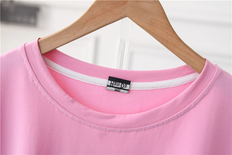 

2021 Summer Black White Short-Sleeved T-shirt Korean Style Plus Size Women Top Fashion Simple Ins Round Neck Basic Tee