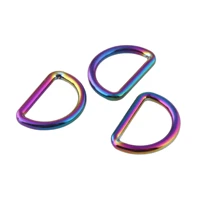 10pcs rainbow d ring 25mm metal buckle webbing backpack bag leathercraft strap pets collar diy sewing parts accessories tools