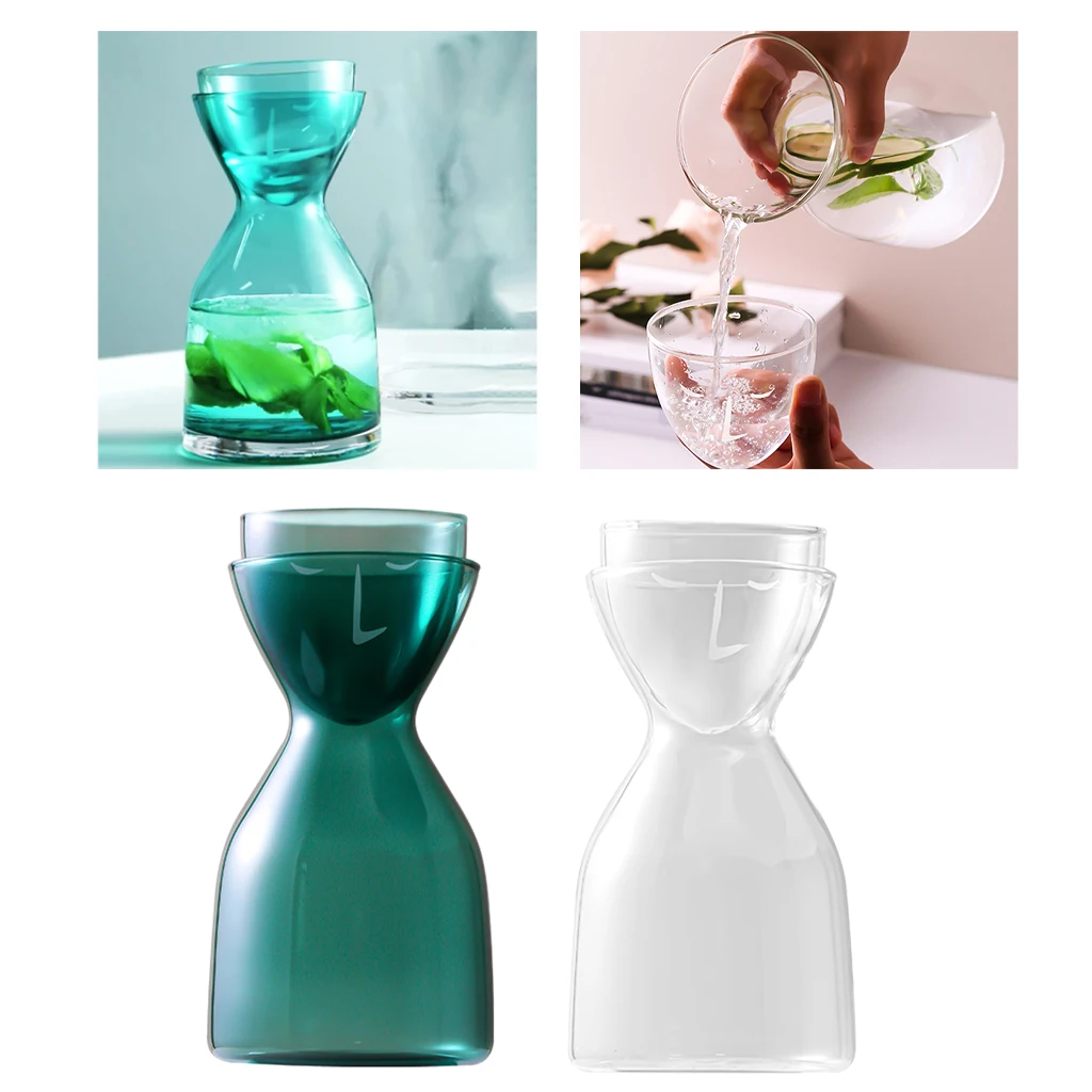 Carafe Elegant Dishwasher Hourglass Body Pitcher Borosilicate Glass for Cocktail Drinking Kitchen Drinkware Serveware | Дом и сад