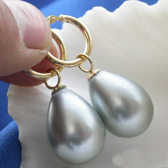 Unique Pearls jewellery Store 20mm Drip Gray South Sea Shell Pearl Dangle Earring Charming Women Gift Jewelry Fast Shipping | Украшения и