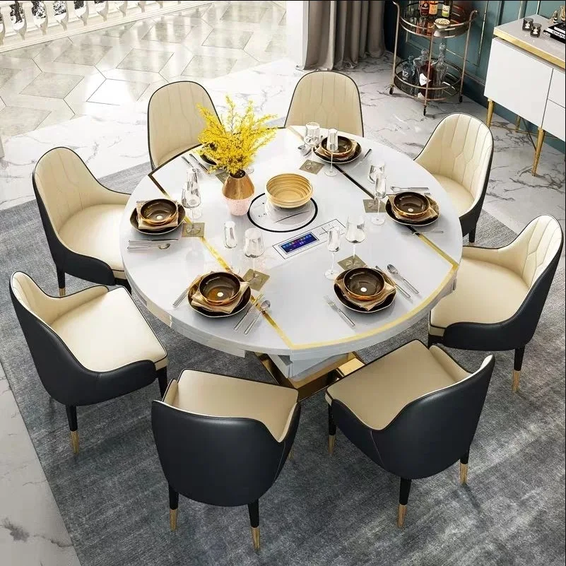 Домашняя многофункциональная плита в гонконгском стиле черно-белая на восемь